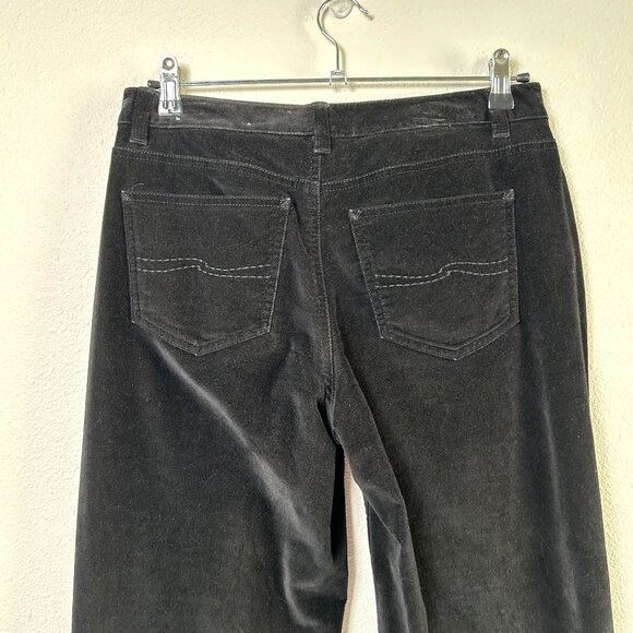 Talbots Pants Petite 6 6P Black Velvet Straight Leg Stretch Vintage Pockets - Picture 4 of 10